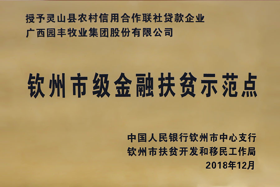 欽州市級金融扶貧示範點