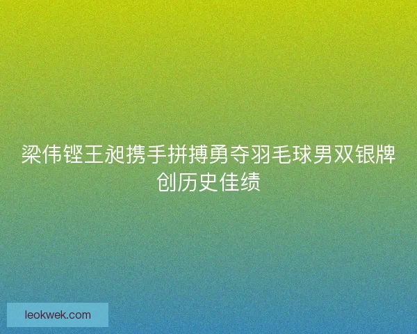 梁伟铿王昶携手拼搏勇夺羽毛球男双银牌创历史佳绩